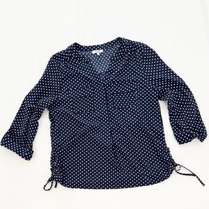 Stylish Navy Polka Dot Blouse